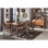 Ensemble de salle à manger 7 pièces à hauteur de comptoir rustique brun et bronze industriel et 6 chaises à hauteur de comptoir au design industriel