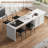 Counter Height Barstools with Footrest and Back, Modern Upholstered Bar Chairs, Metal Bar Stools for Kitchen Counter, Island, Counter Bar-2097022687