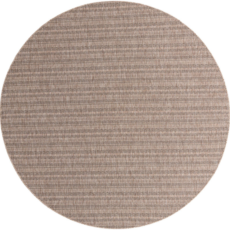 Outdoor Glimmer Area Rug Light Brown Color, Round 10'