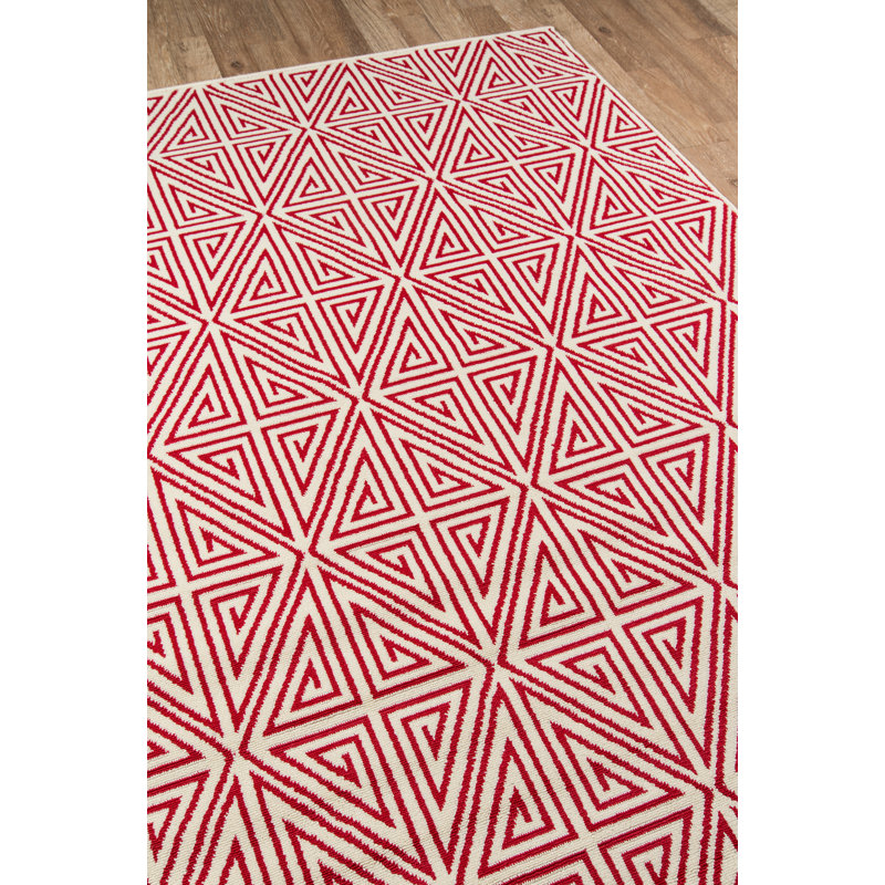 Tapis intérieur / extérieur rouge Irita, Tapis de couloir 2 pi 3 po x 7 pi 6 po