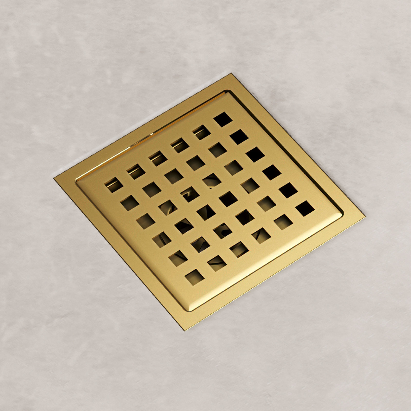 Elan Square Shower Drain, Matte Brushed Gold