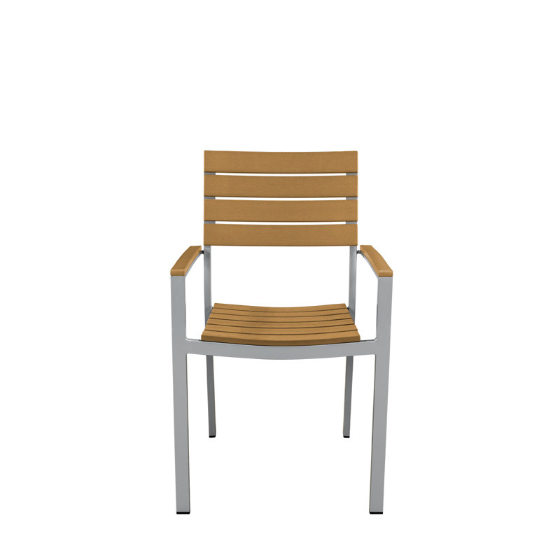 Chaise de patio empilable Vienna, Teck
