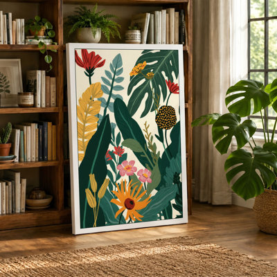 Tropical Garden Dense Botanical - Wrapped Canvas