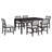7-Piece Retro Dining Table Set For 6 People, 1 Rectangular Wood Dining Table Set For 6 People With Upholstered Chairs-558253423
