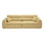 Canapé tissé à compression en chenille rayée, canapé compact à rangée droite avec éponge haute densité, canapé économiseur d'espace requis sans assemblage pour salon, appartement, bureau (rayure Bumblebee)-1981122258