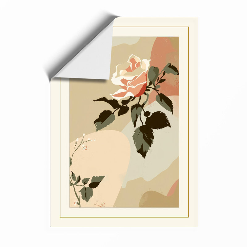 Delicate Rose Study Japandi - Print, Unframed, A3 - 42.0 x 29.7 cm
