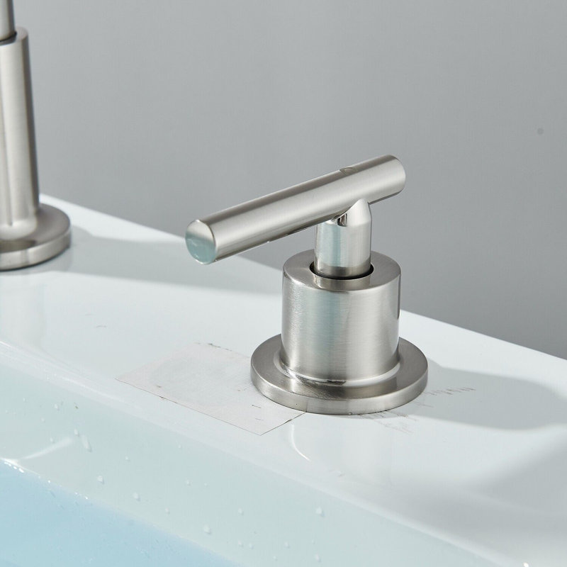 2-handle Bathroom Faucet with Drain Assembly, Brushed Nickel