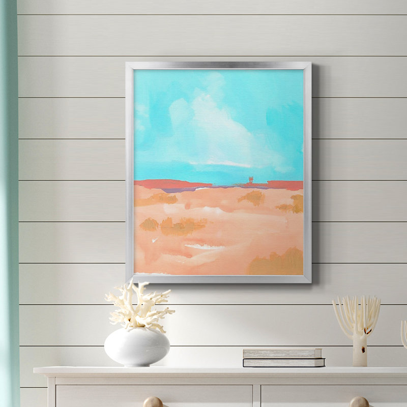 Toile encadrée haut de gamme Wide Open Spaces II - prête à être accrochée, H 24 po x l 20 po, Argent