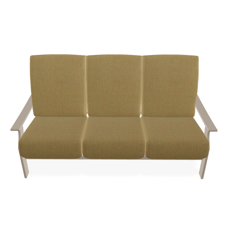 St. Catherine 74'' Wide Patio Sofa with Cushions, Desert, Canvas Heather Beige Sunbrella® Canvas