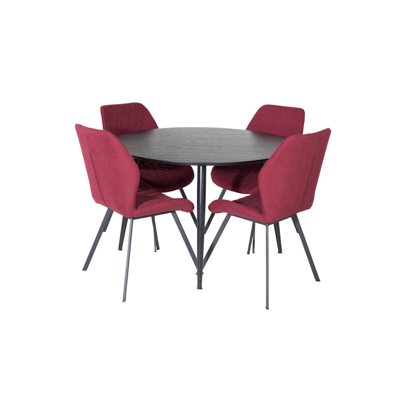 Billy-Lee 4 - Person Dining Set, Red