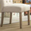 Chaises de salle à manger élégantes couleur fauve, structure en bois massif, ensemble de 2 chaises capitonnées, style luxueux