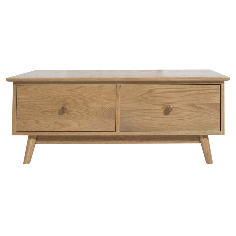 Colby Solid Wood Four Leg Coffee Table, Golden Oak