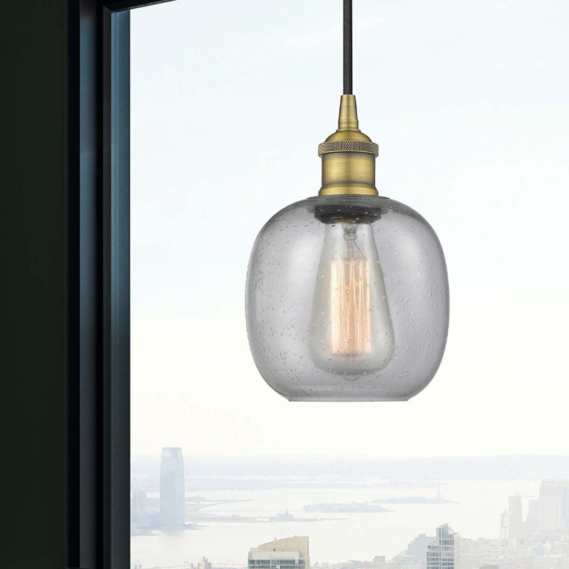 Luminaire suspendu simple à 1 lumière Amila, Or foncé