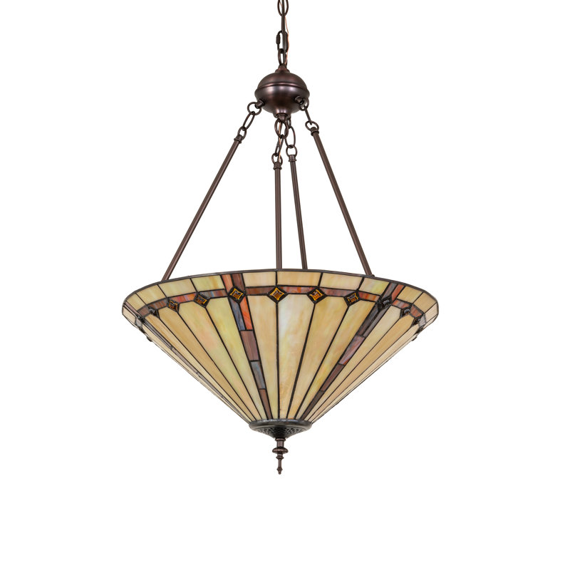 Luminaire suspendu en bronze acajou à 3 lumières Belvidere