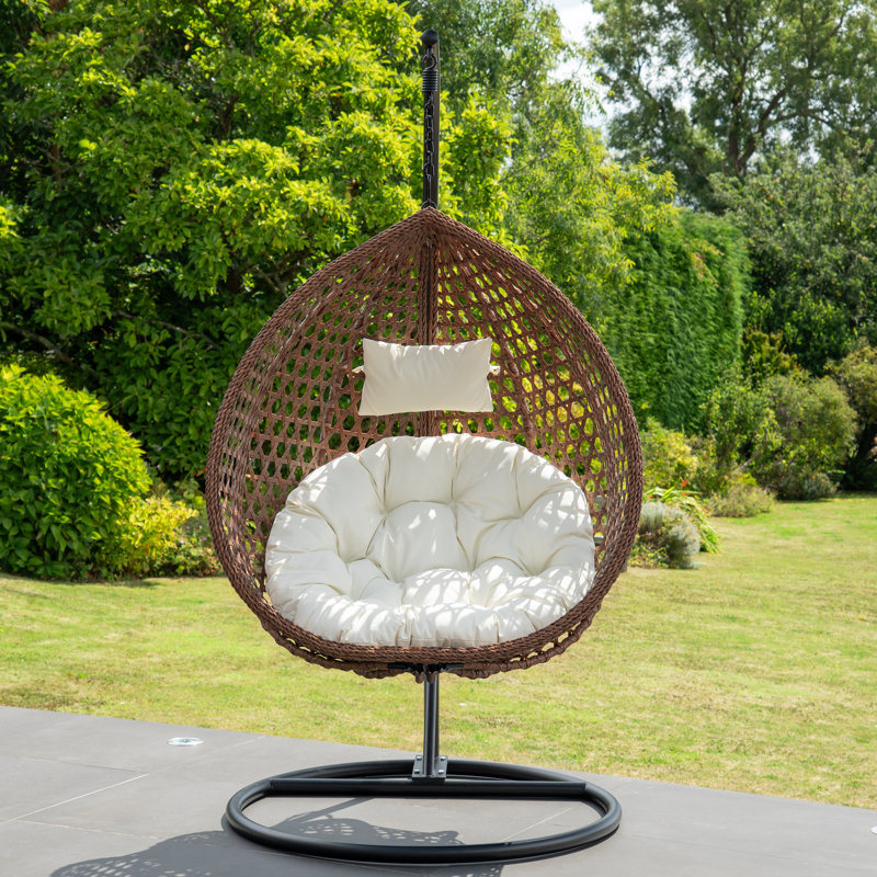 Pawhuska Hanging Swing Single Egg Pod Chair, Cream