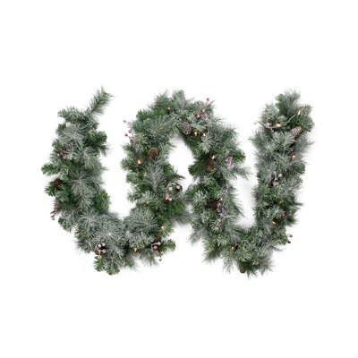 Guirlande de Noël artificielle 9 pi x 10 po avec lumières brouillées Arctique