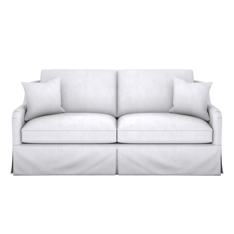 Fisher Waterfall Skirt Bench Seat Mid Sofa, Navada Snow