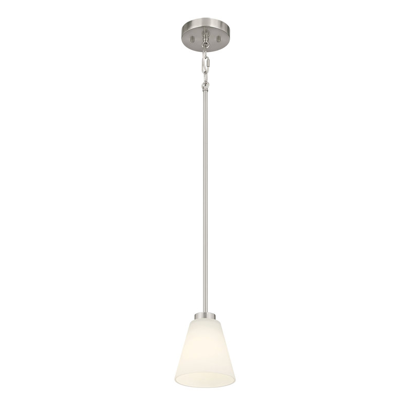 Mini-luminaire suspendu 1 lumière 5,75 po Strayhan, Nickel brossé