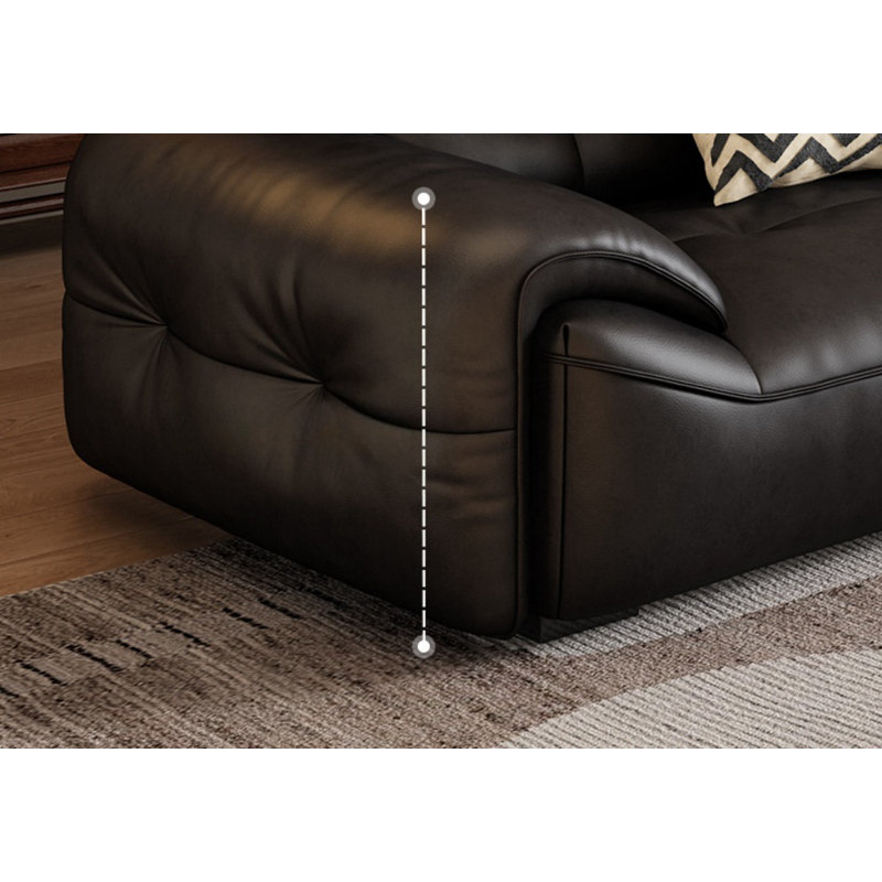Canapé rétro noir, H 33,85 po x l 98,42 po x P 37,4 po, 3