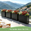 Jardinière en métal 38 po x l 13 po x H 30 po avec pieds réglables et système de drainage, acier galvanisé, intérieur extérieur
