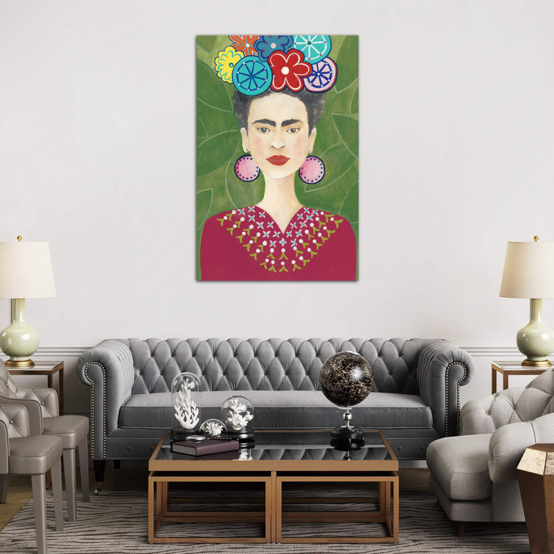 Frida Floral II by Regina Moore - Wrapped Canvas Painting, 152.5 cm H x 101.5 cm W