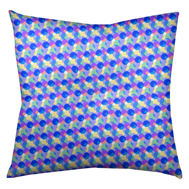 Coussin de sol Katelyn Elizabeth, 26 po x 26 po, Bleu / Mauve