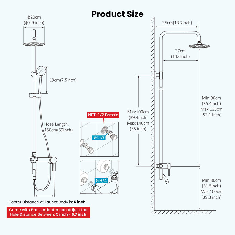Matte Black Stainless Steel Dual Function Outdoor Shower