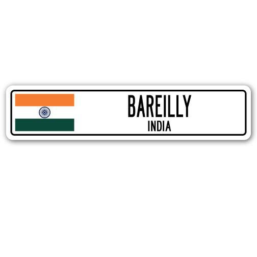 Panneau de signalisation en aluminium Broadnax Bareilly, Inde, H 7 po x l 30 po x P 1 po