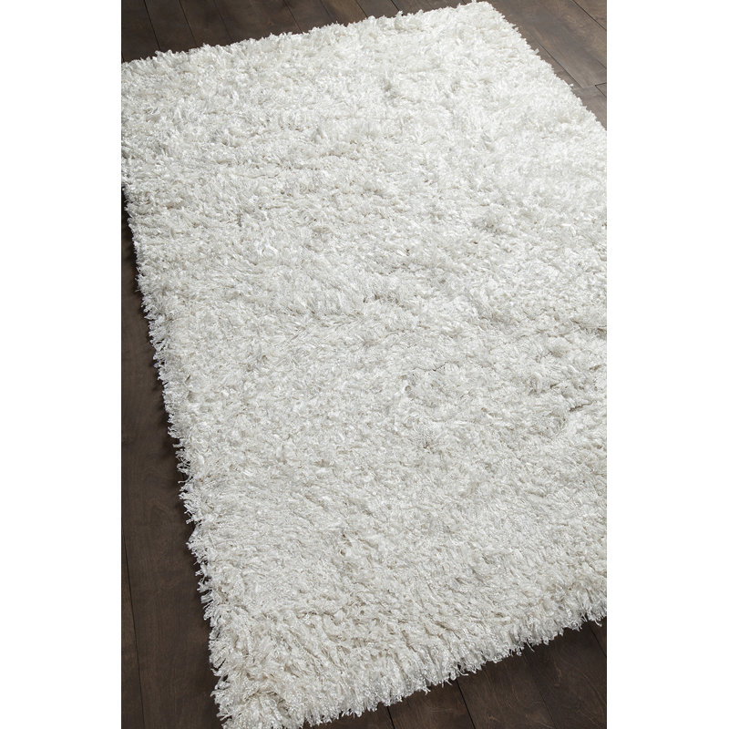 Tapis blanc tissé à la main Funkhouser, 5 pi x 7 pi 6 po