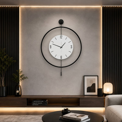 Elegant Decorative Metal Wall Clock, Black, 22.8 x 31.5 x 2.8 inches | 100% Metal Construction, Lightweight at 5.5 lbs | Perfect for Modern Home Decor, Adds Style and Function to Any Room