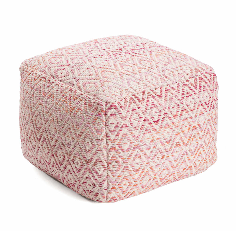 Flintridge Upholstered Pouf, Pink