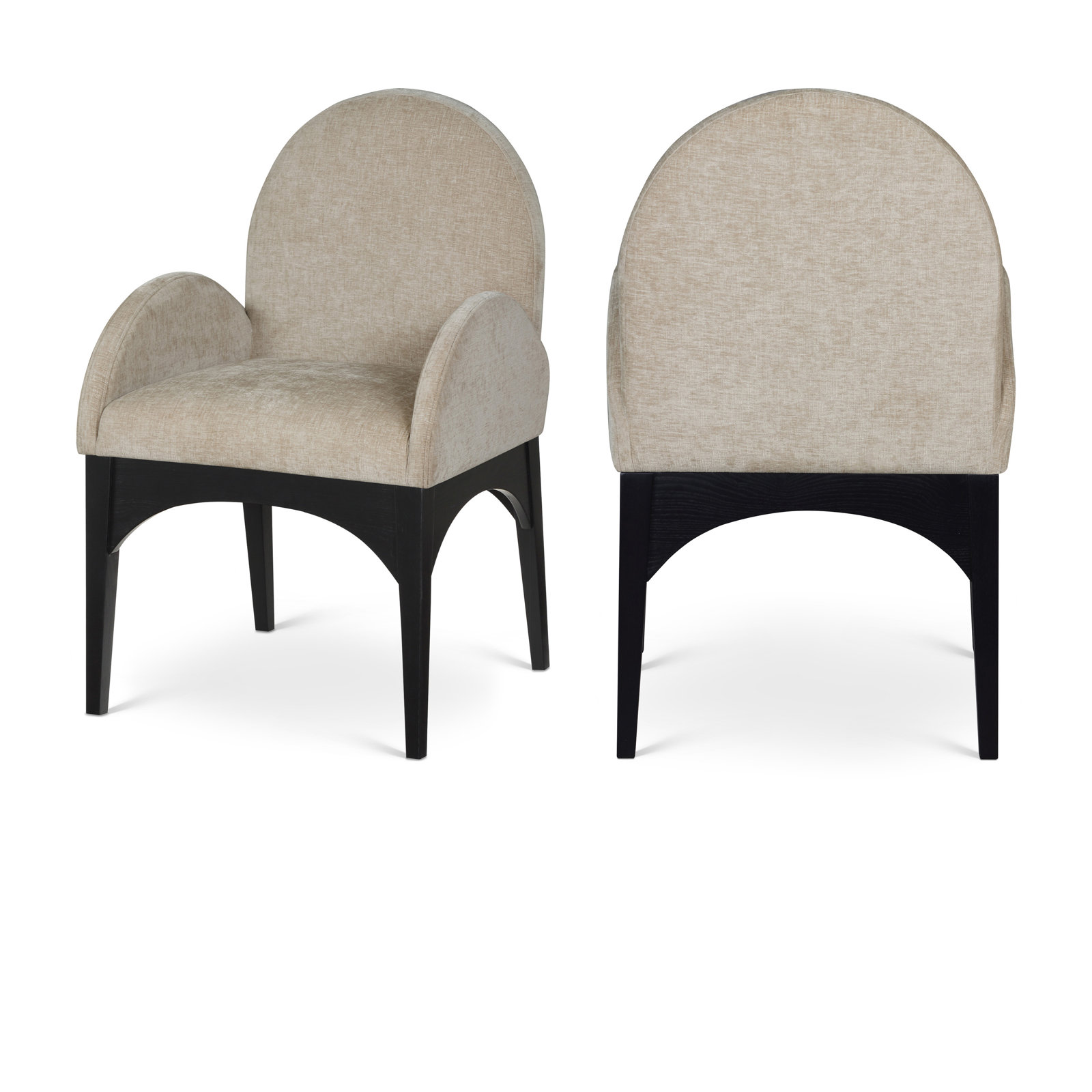 Waldorf Dining Armchair, Beige, Black