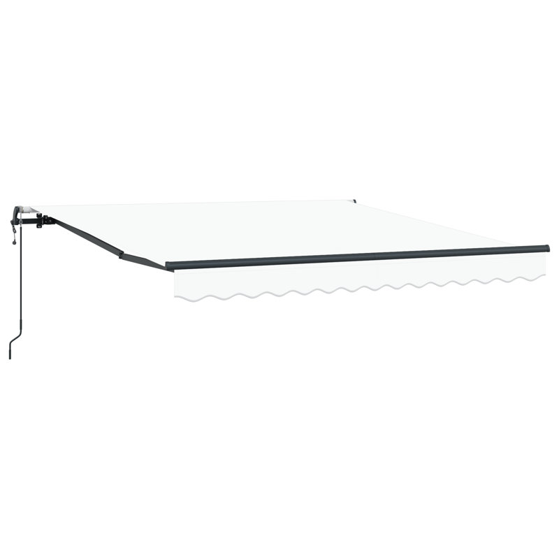 Brayden Studio Retractable Patio Awning, 350 cm W x 250 cm D, White/Grey