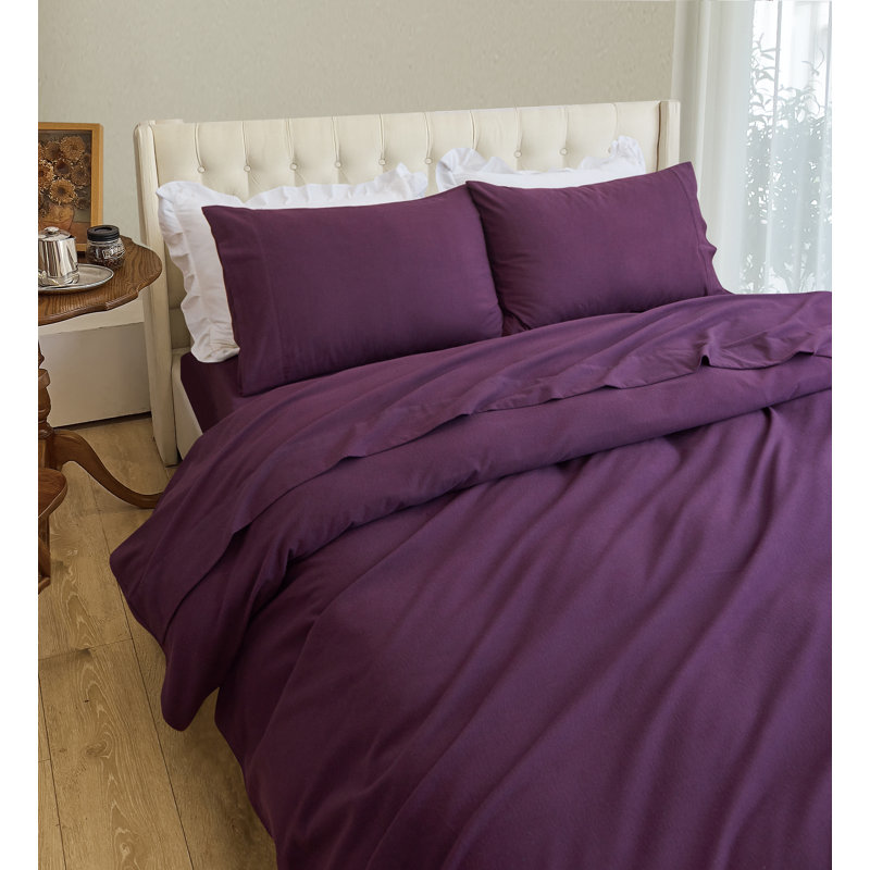 Elegant Comfort Luxuriously Soft 4-Piece Velvet Plush Flannel Sheet Set - Premium Quality -Cozy Warm, Anti-Static, Non Pilling Fuzzy Velvet Flannel Fleece Deep Pocket Sheet Set