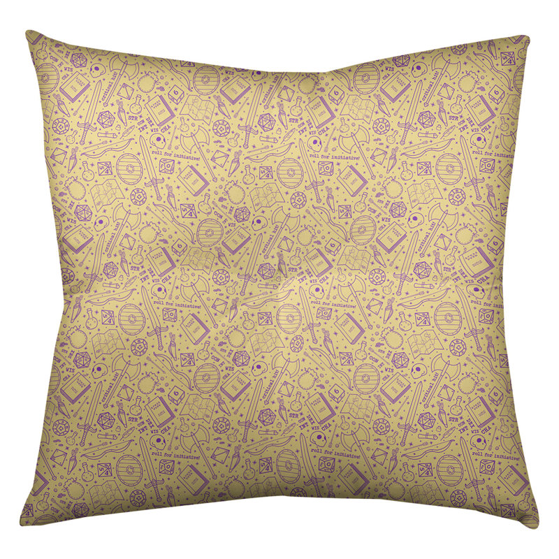 Coussin de sol carré Katelyn Elizabeth, 26 po x 26 po, Jaune / Mauve