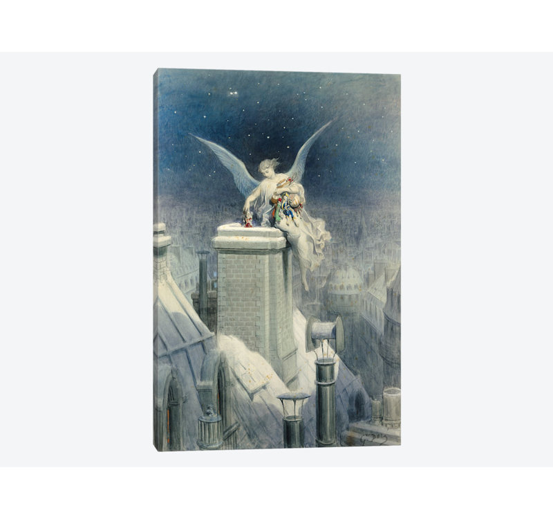 « christmas réveillon », reproduction sur toile, H 40 po x l 26 po x P 1,5 po, Pas de tapis, Toile tendue