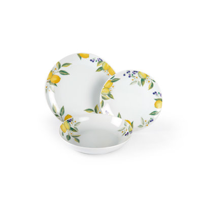 Lemon 18 Piece Dinnerware Set, Service for 6