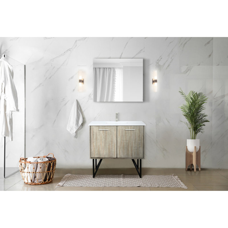 Armoire de salle de bain rustique l 36 "x P 20". Marbre surmonté. Cadre en bois massif. Mécanisme de fermeture en douceur. Finition égratignure et teinture. Compartiment de rangement généreux 36 po 20 coiffeuses. Dessus de coiffeuse. Bois. Fermez.
