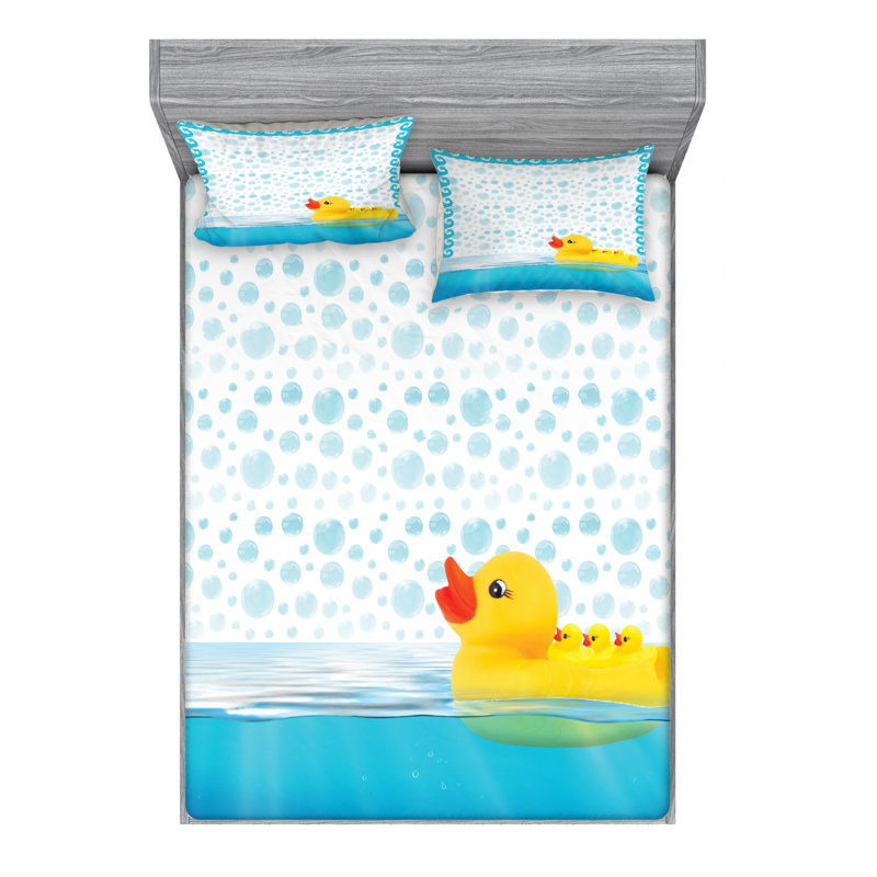 Microfiber Polka Dots Sheet Set, Queen Sheet Set with Fitted Sheet