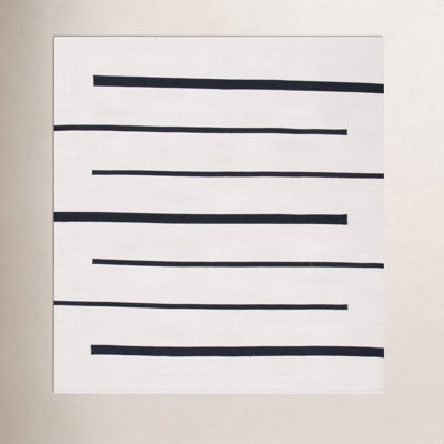 Mana Striped Handwoven Cotton Ivory/Black Area Rug