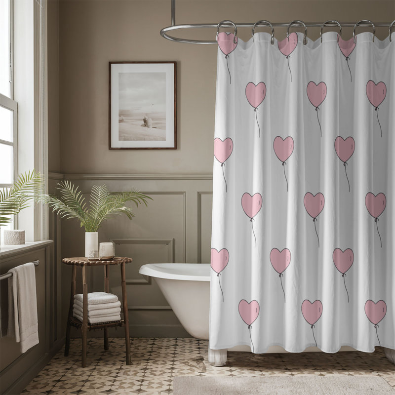 Rideau de douche standard 1 pièce Heartfelt, H 74 po x l 40 po