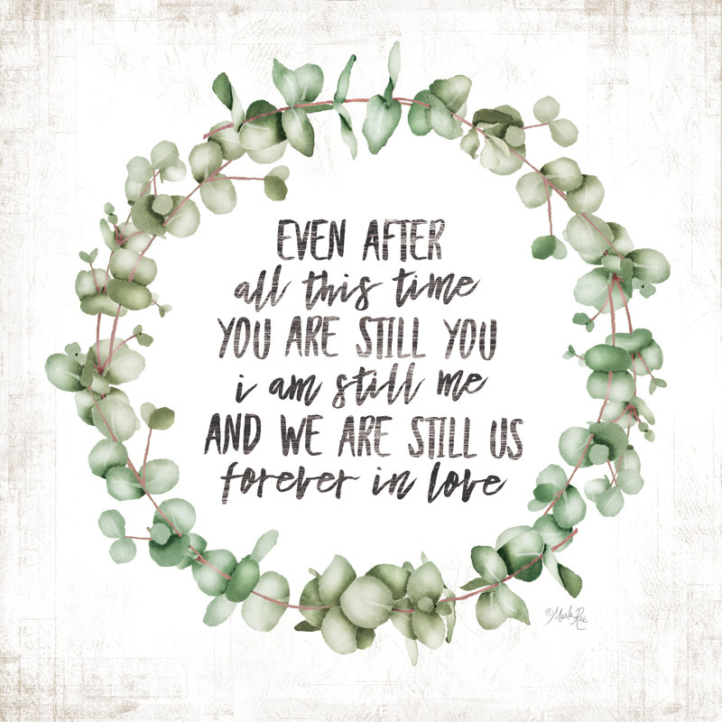 Even After All This Time Eucalyptus - Textual Art, No, 12"H x 12"W, Black Framed Canvas