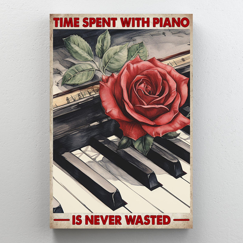 Temps passé avec le piano, H 36 po x l 24 po x P 1,25 po