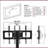 35.4 inch Black Multi-function TV Stand Height Adjustable Bracket Swivel 3-Tier