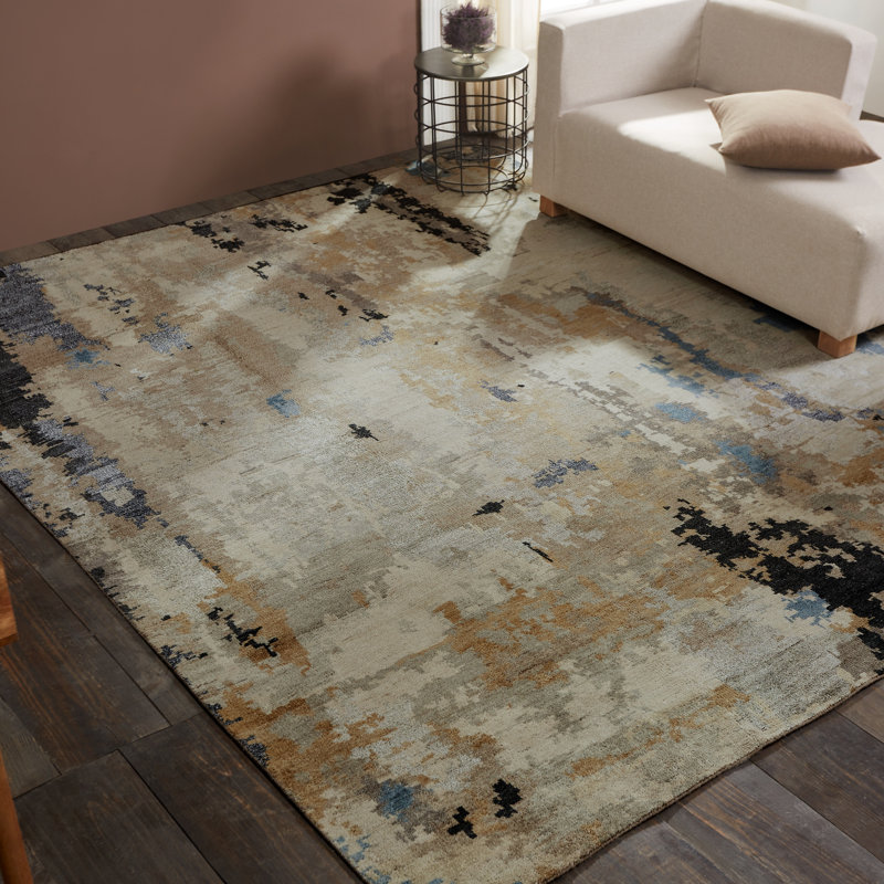 Tapis noué à la main Jaiden, Rectangle 6 pi x 9 pi