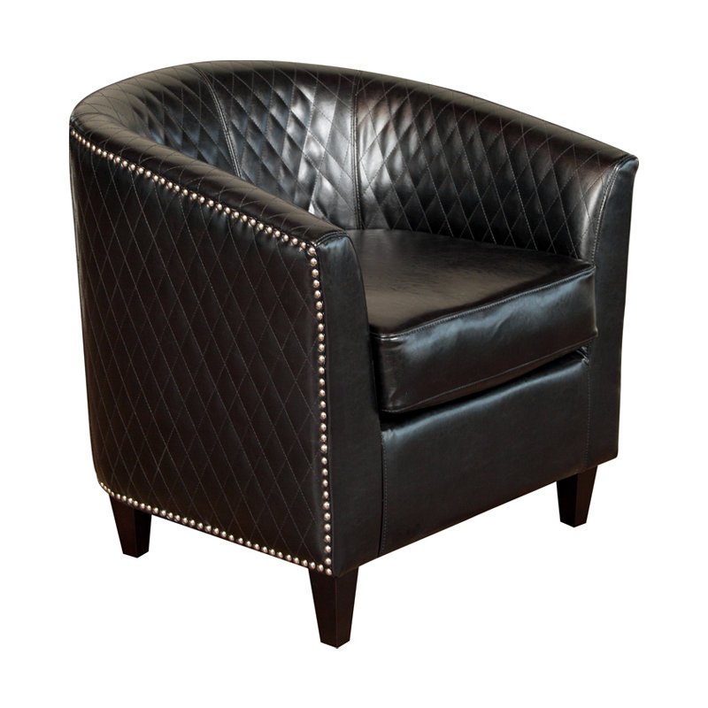 Fauteuil demi-tonneau Apollos, Similicuir noir