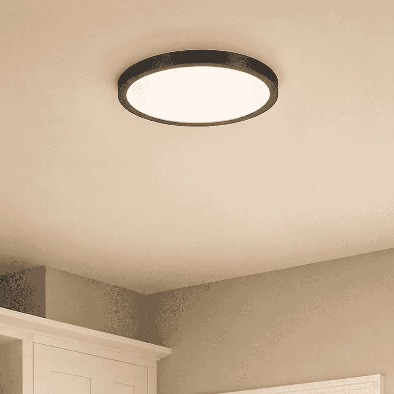Raed LED Flush Mount in Black, 0.9" H x 12" W x 12" D, Black