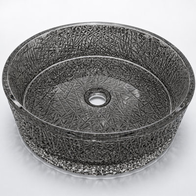 Stadium 16" Tempered Glass Circular Vessel Bathroom Sink - Timeless Collection