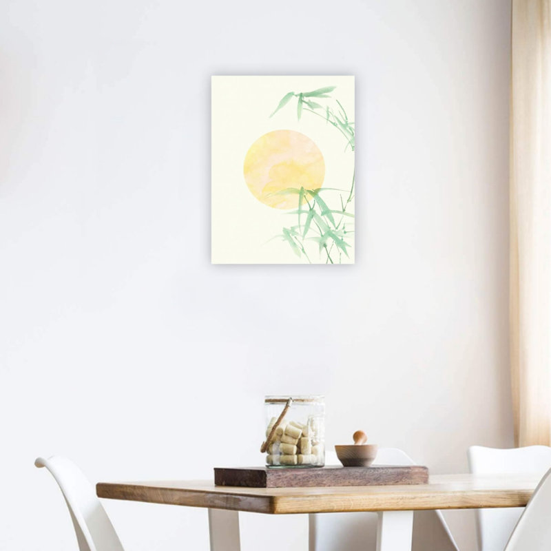 Soleil doux et bambou vert, impression sur toile, 24 x 18 po, art mural moderne de qualité supérieure