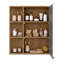 Armoire de salle de bain avec miroir Tonsina - Armoire à pharmacie avec 6 tablettes ouvertes et porte coulissante en miroir - Salle de bain